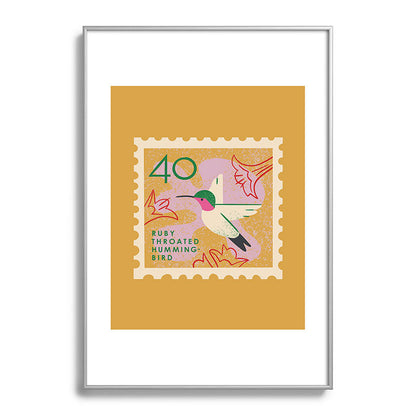 Hummingbird Postage Stamp Framed Art Print Gallery Image 132