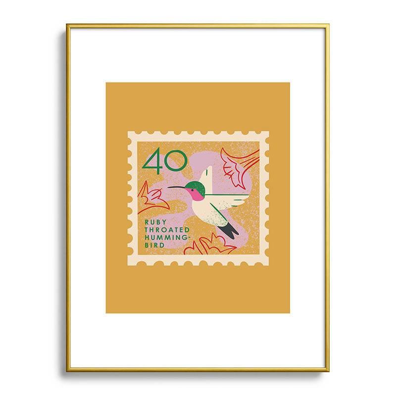 Hummingbird Postage Stamp Framed Art Print Gallery Image 125