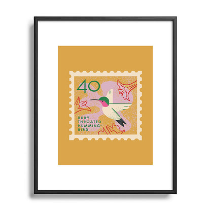 Hummingbird Postage Stamp Framed Art Print Gallery Image 112