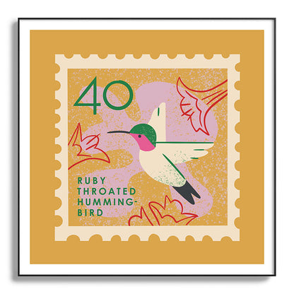 Hummingbird Postage Stamp Framed Art Print Gallery Image 130