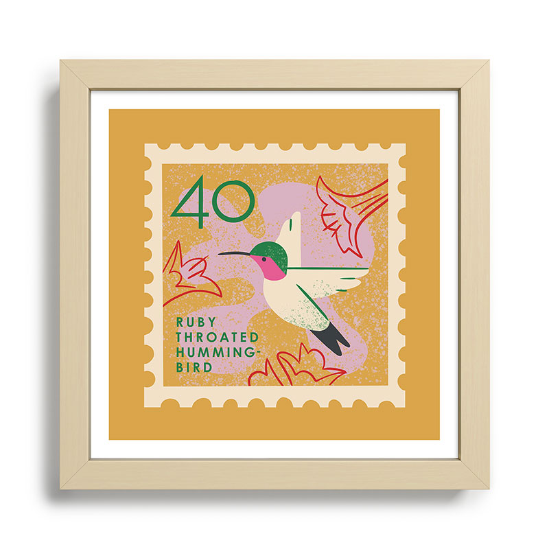 Hummingbird Postage Stamp Framed Art Print Gallery Image 24