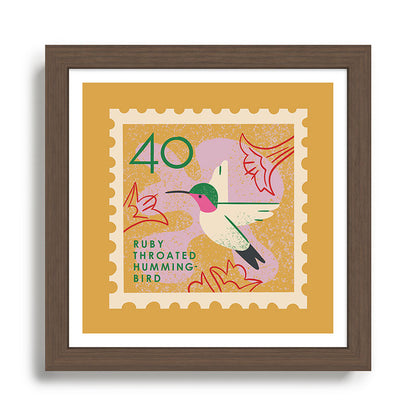 Hummingbird Postage Stamp Framed Art Print Gallery Image 13