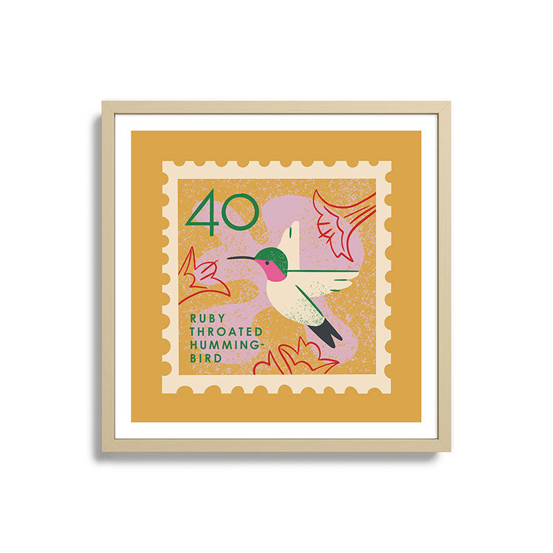 Hummingbird Postage Stamp Framed Art Print Gallery Image 27