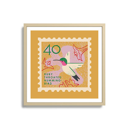 Hummingbird Postage Stamp Framed Art Print Gallery Image 27