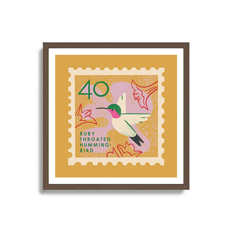 Hummingbird Postage Stamp Framed Art Print Gallery Image 17