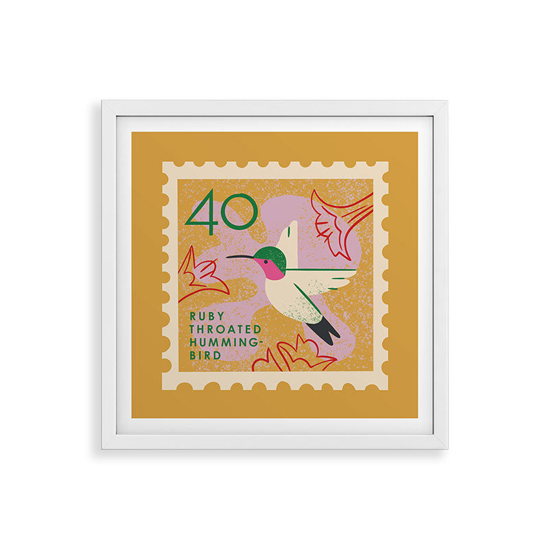 Hummingbird Postage Stamp Framed Art Print Gallery Image 38