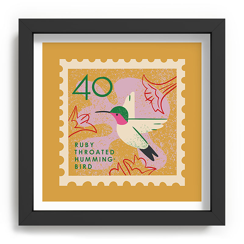 Hummingbird Postage Stamp Framed Art Print Gallery Image 90