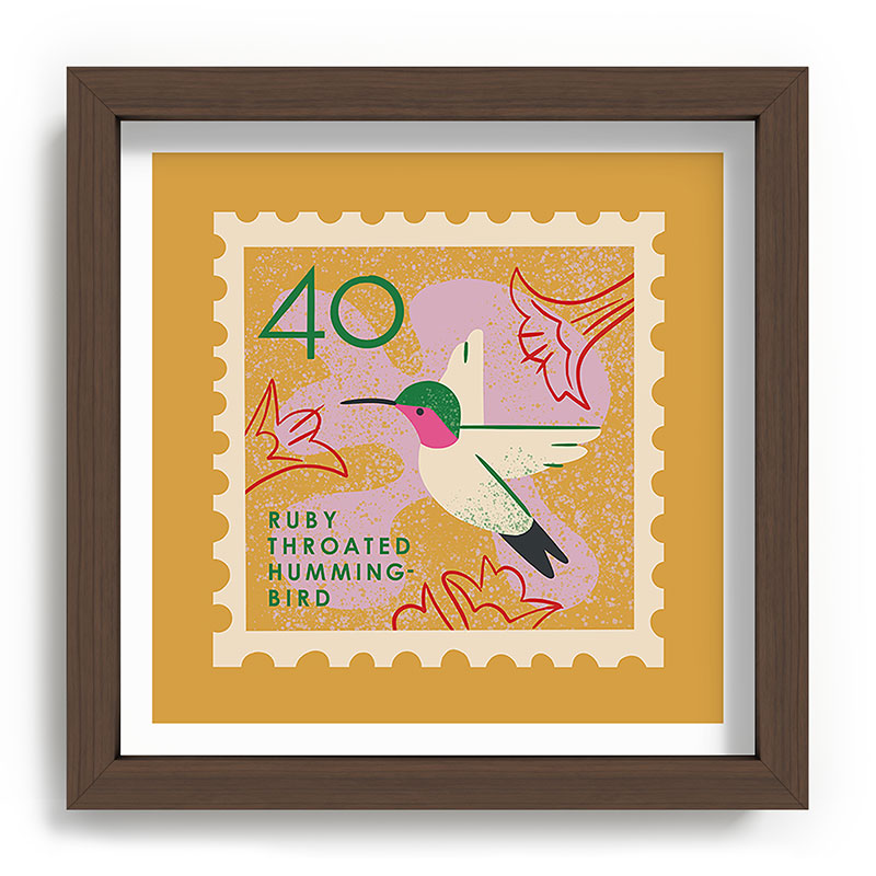 Hummingbird Postage Stamp Framed Art Print Gallery Image 98