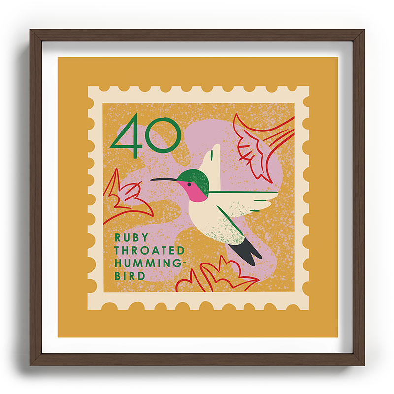 Hummingbird Postage Stamp Framed Art Print Gallery Image 101