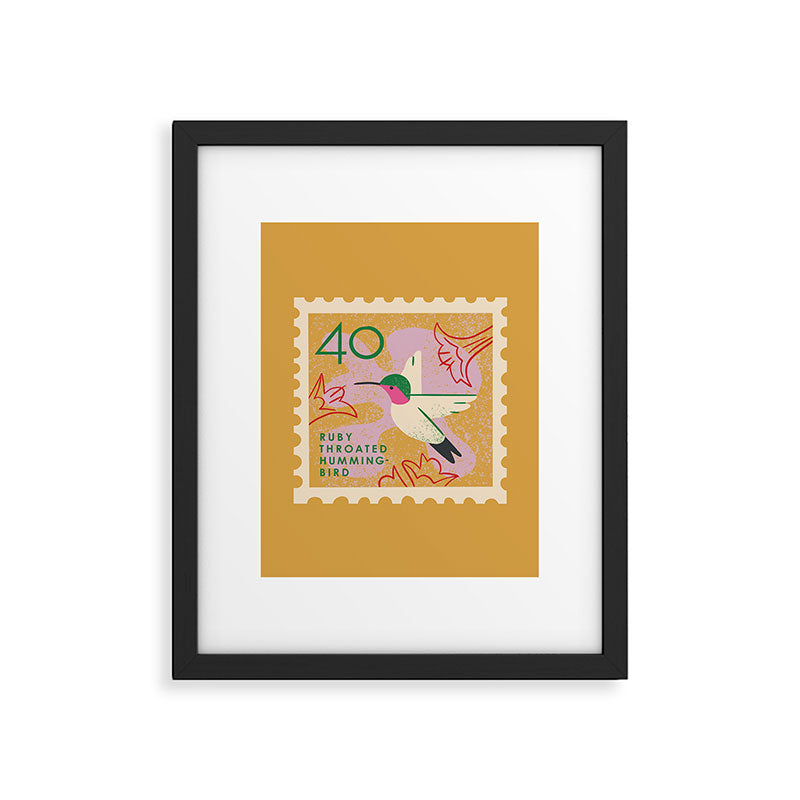 Hummingbird Postage Stamp Framed Art Print Gallery Image 5