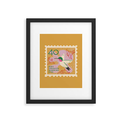 Hummingbird Postage Stamp Framed Art Print Gallery Image 3