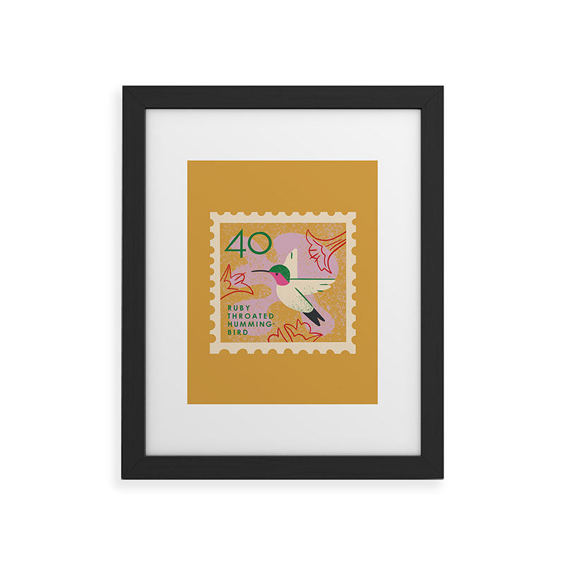 Hummingbird Postage Stamp Framed Art Print Gallery Image 47