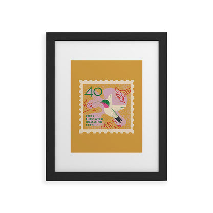 Hummingbird Postage Stamp Framed Art Print Gallery Image 47