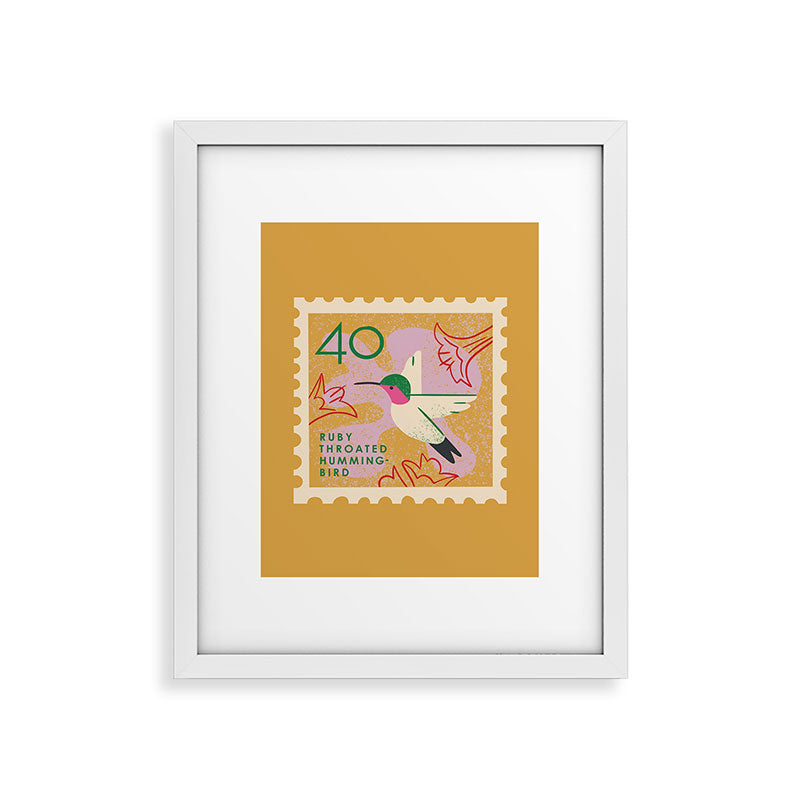 Hummingbird Postage Stamp Framed Art Print Gallery Image 36