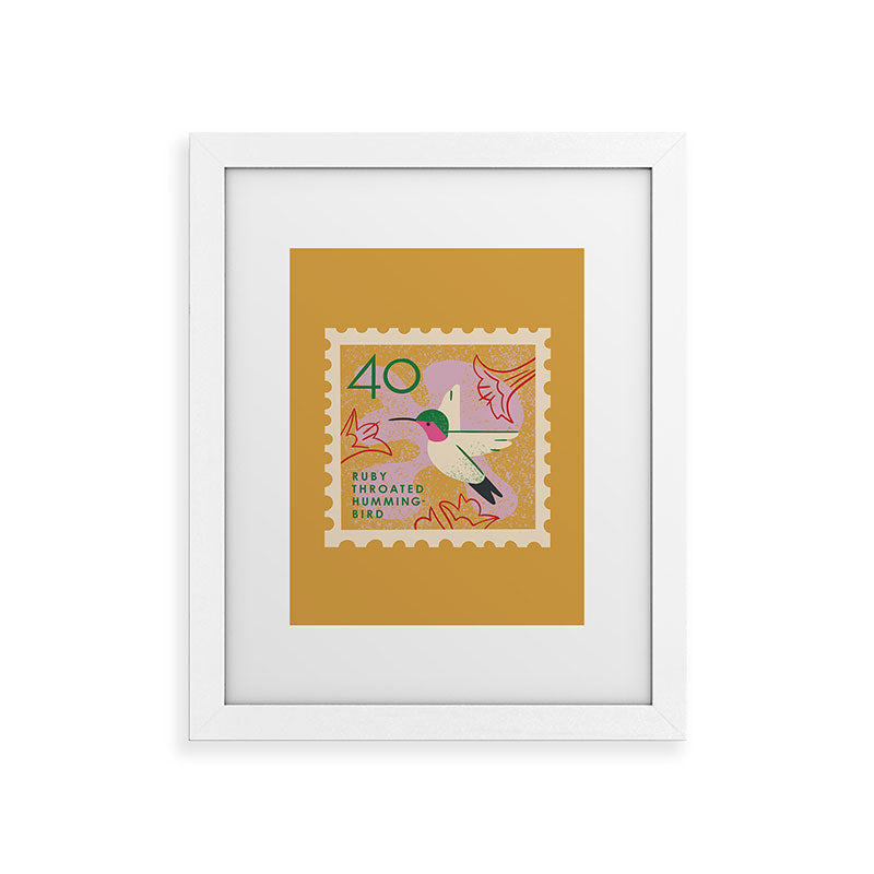 Hummingbird Postage Stamp Framed Art Print Gallery Image 69