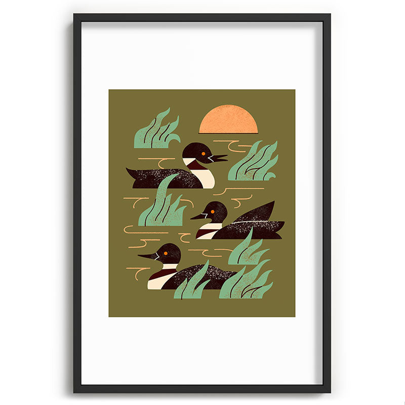 Loons At Dusk Framed Art Print Gallery Image 62