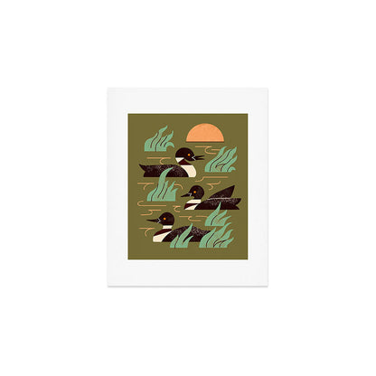 Loons At Dusk Art Print Gallery Image 1