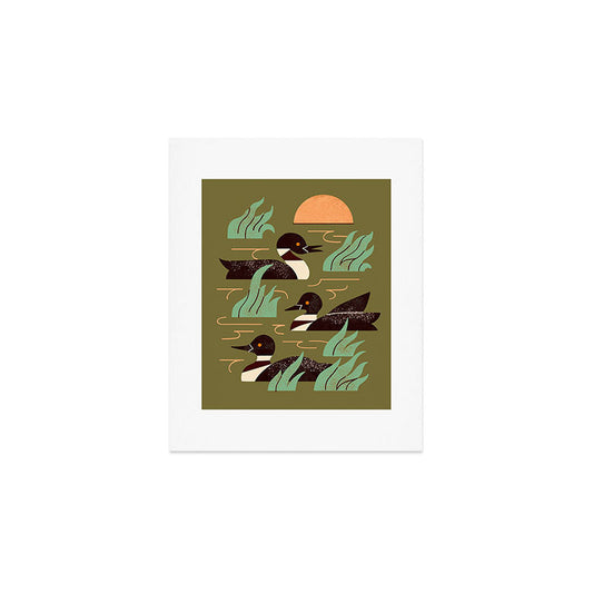 Loons At Dusk Art Print Gallery Image 1
