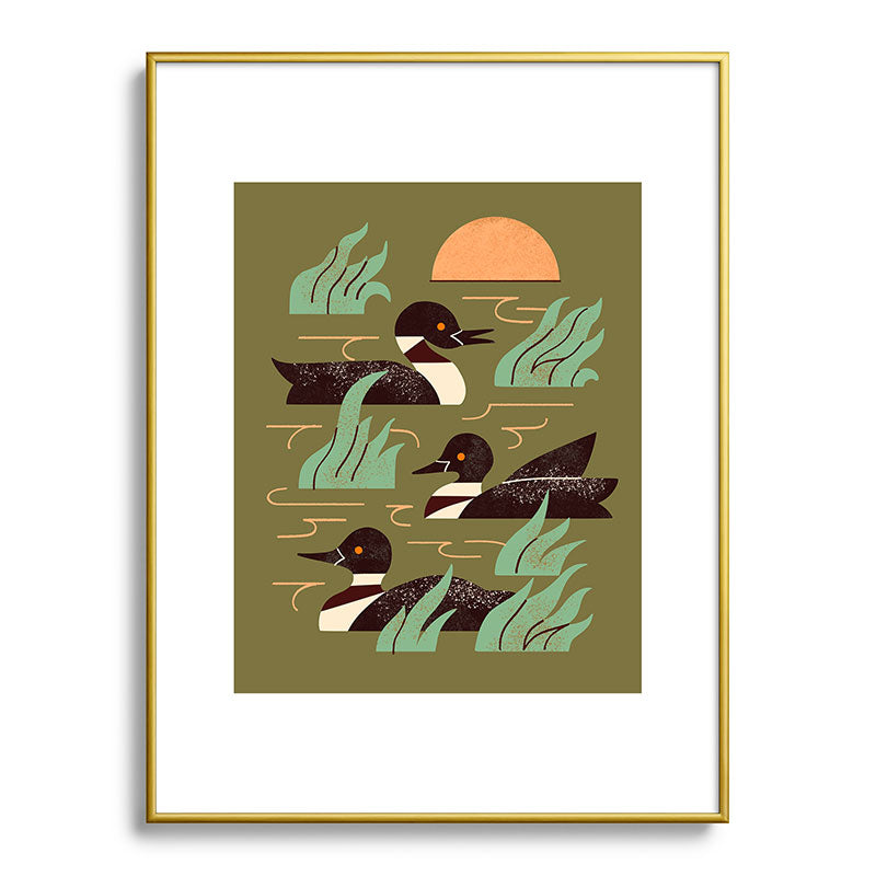 Loons At Dusk Framed Art Print Gallery Image 91