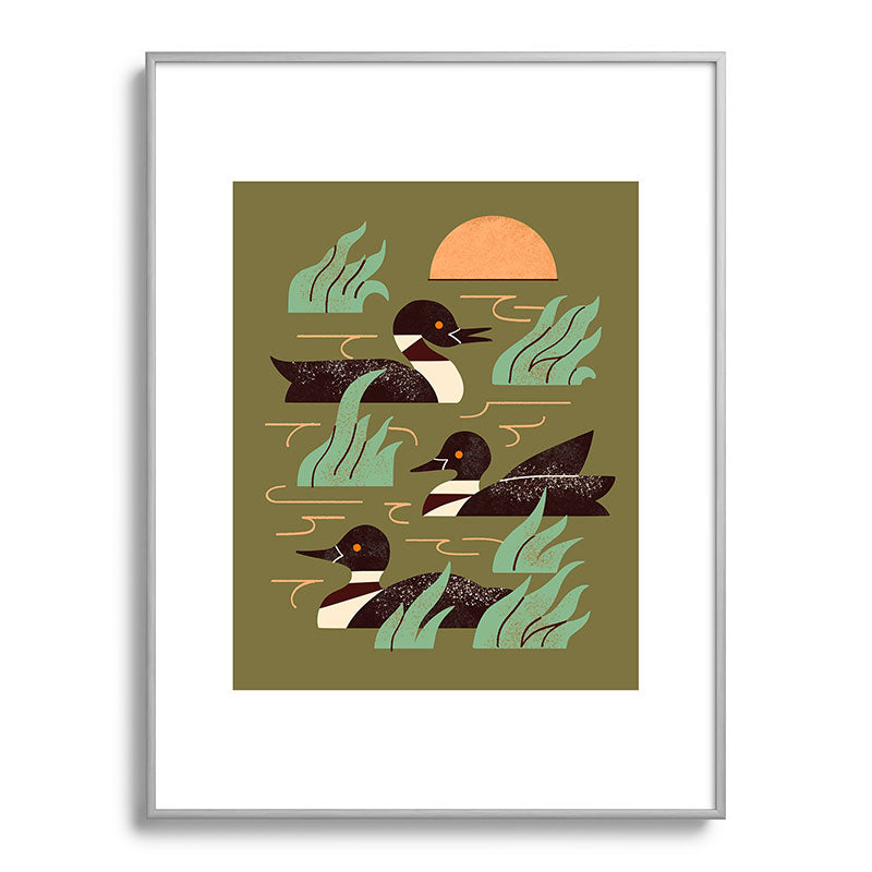 Loons At Dusk Framed Art Print Gallery Image 99