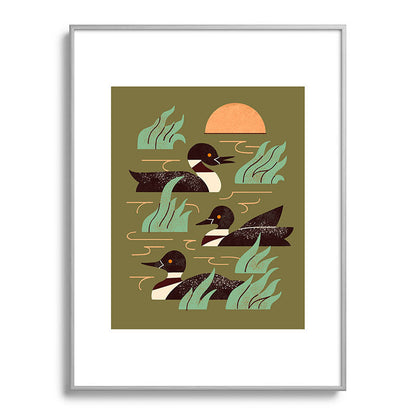 Loons At Dusk Framed Art Print Gallery Image 99