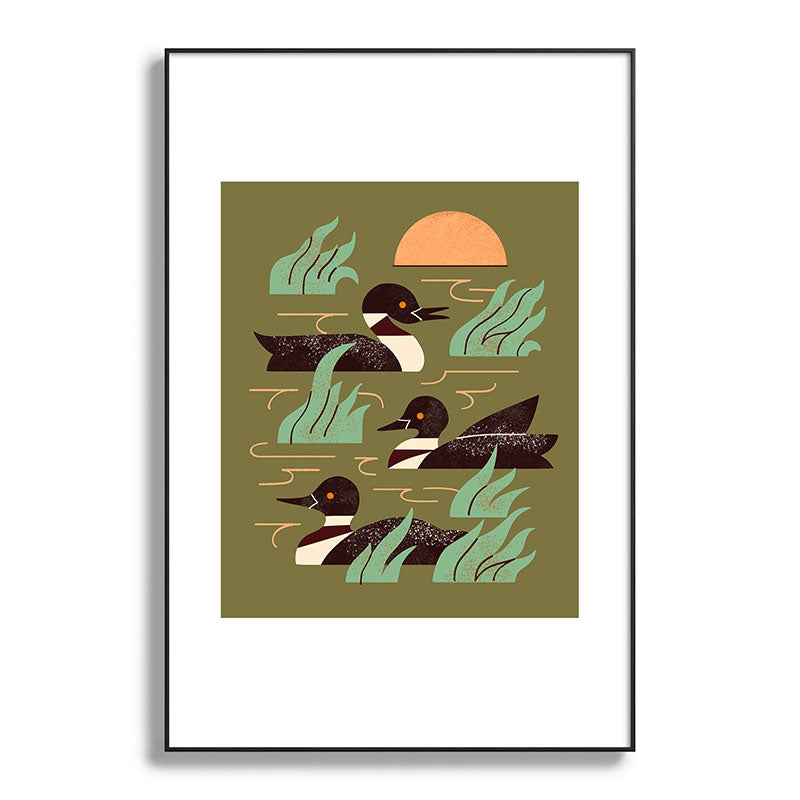 Loons At Dusk Framed Art Print Gallery Image 86