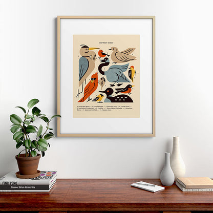 Midwest Birds Guide Framed Art Print Gallery Image 29