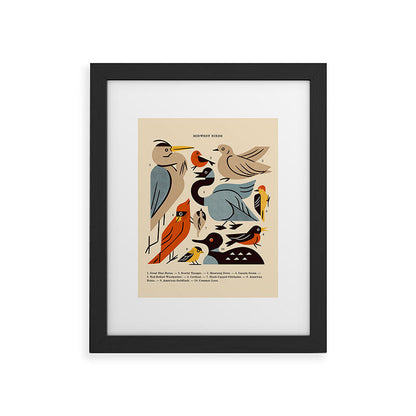 Midwest Birds Guide Framed Art Print Gallery Image 47