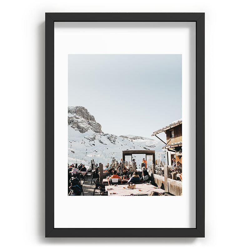 Dolomite Ski Resort | The definition of Mountaintop Après-ski definition | Norther Italy travel prints Framed Art Print Gallery Image 34