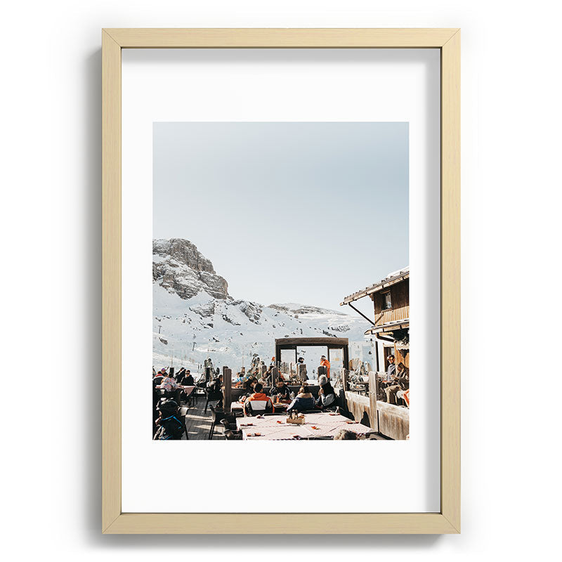 Dolomite Ski Resort | The definition of Mountaintop Après-ski definition | Norther Italy travel prints Framed Art Print Gallery Image 42