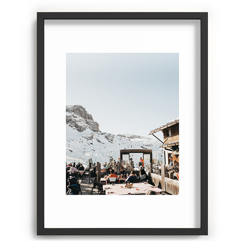 Dolomite Ski Resort | The definition of Mountaintop Après-ski definition | Norther Italy travel prints Framed Art Print Gallery Image 35