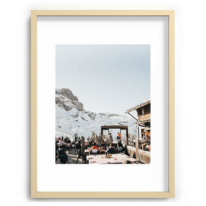 Dolomite Ski Resort | The definition of Mountaintop Après-ski definition | Norther Italy travel prints Framed Art Print Gallery Image 43
