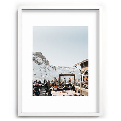 Dolomite Ski Resort | The definition of Mountaintop Après-ski definition | Norther Italy travel prints Framed Art Print Gallery Image 47