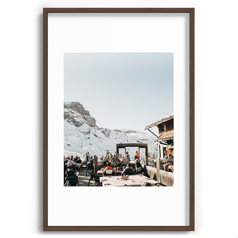 Dolomite Ski Resort | The definition of Mountaintop Après-ski definition | Norther Italy travel prints Framed Art Print Gallery Image 40
