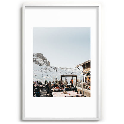 Dolomite Ski Resort | The definition of Mountaintop Après-ski definition | Norther Italy travel prints Framed Art Print Gallery Image 48