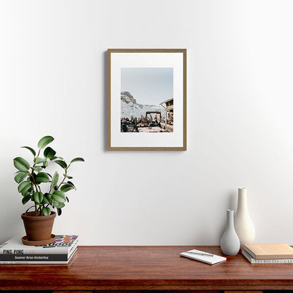Dolomite Ski Resort | The definition of Mountaintop Après-ski definition | Norther Italy travel prints Framed Art Print Gallery Image 7