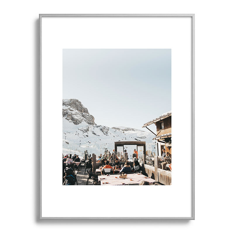 Dolomite Ski Resort | The definition of Mountaintop Après-ski definition | Norther Italy travel prints Framed Art Print Gallery Image 59