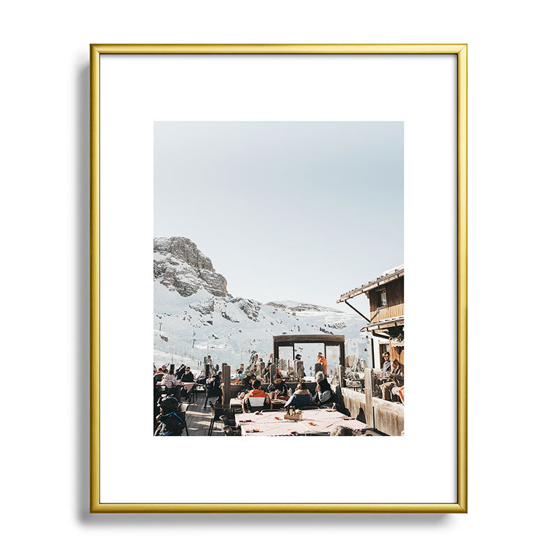 Dolomite Ski Resort | The definition of Mountaintop Après-ski definition | Norther Italy travel prints Framed Art Print Gallery Image 53