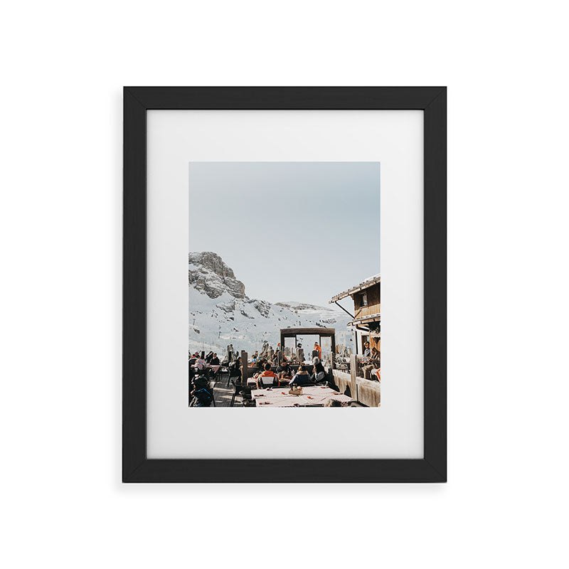 Dolomite Ski Resort | The definition of Mountaintop Après-ski definition | Norther Italy travel prints Framed Art Print Gallery Image 18