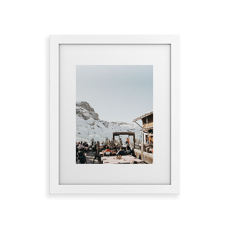 Dolomite Ski Resort | The definition of Mountaintop Après-ski definition | Norther Italy travel prints Framed Art Print Gallery Image 32