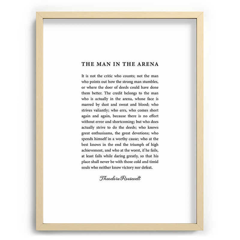 The Man In The Arena Framed Art Print Gallery Image 100