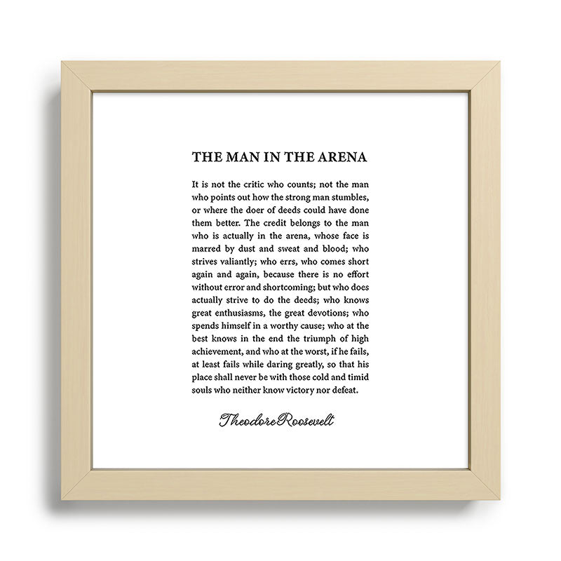 The Man In The Arena Framed Art Print Gallery Image 24
