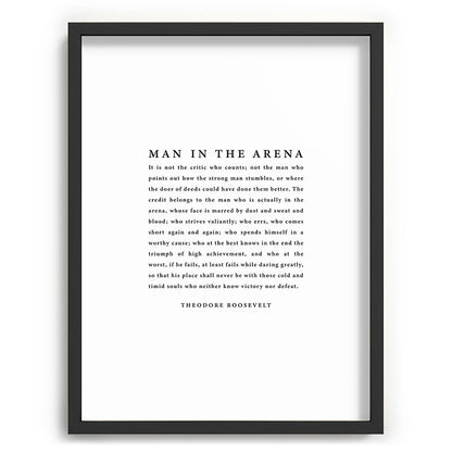The Man In The Arena, Theodore Roosevelt Framed Art Print Gallery Image 83