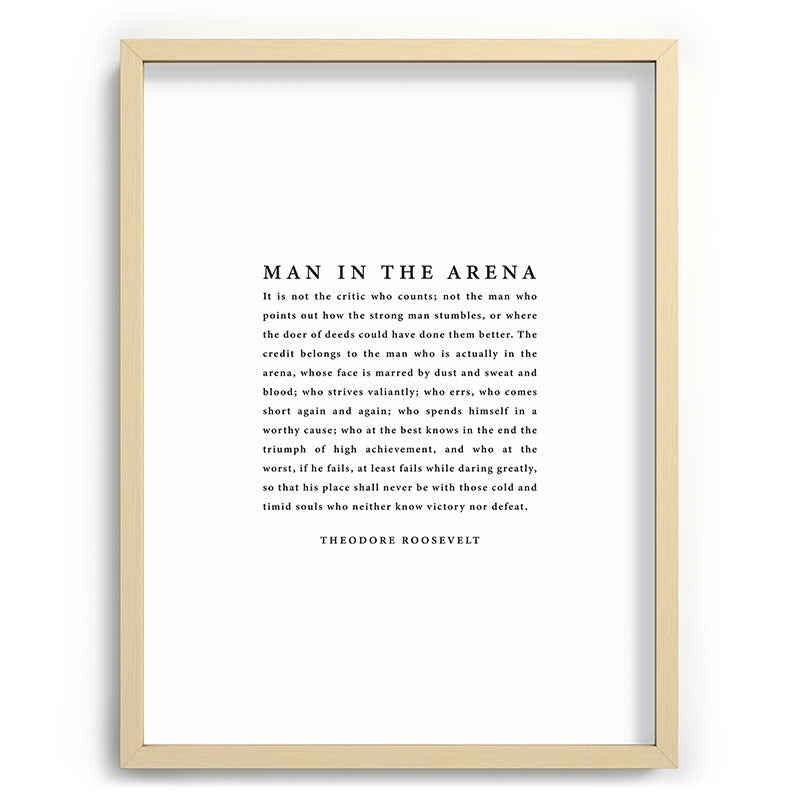 The Man In The Arena, Theodore Roosevelt Framed Art Print Gallery Image 100