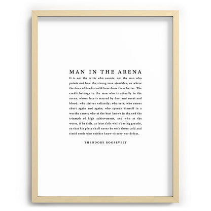 The Man In The Arena, Theodore Roosevelt Framed Art Print Gallery Image 100