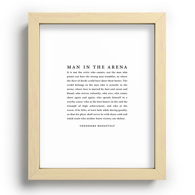 The Man In The Arena, Theodore Roosevelt Framed Art Print Gallery Image 95