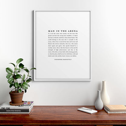 The Man In The Arena, Theodore Roosevelt Framed Art Print Gallery Image 39