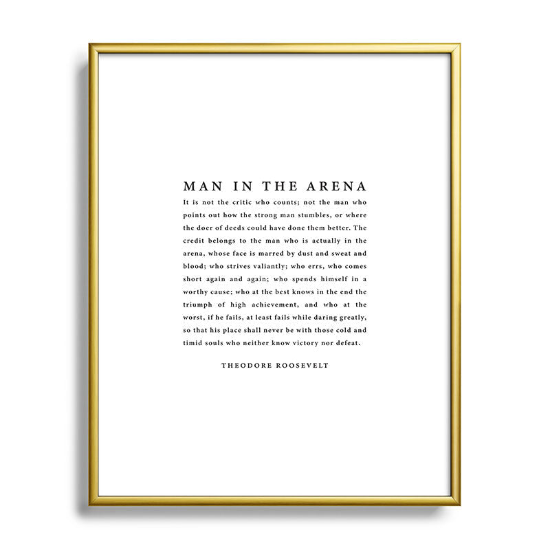 The Man In The Arena, Theodore Roosevelt Framed Art Print Gallery Image 121