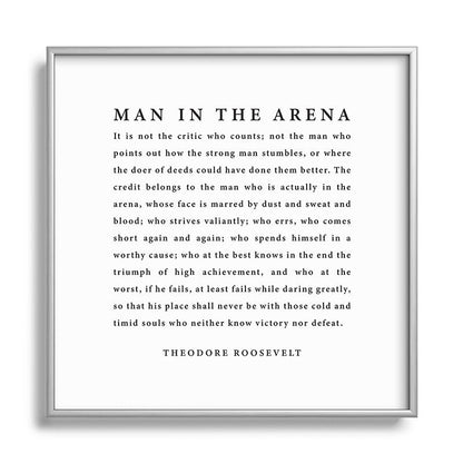 The Man In The Arena, Theodore Roosevelt Framed Art Print Gallery Image 140