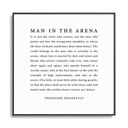 The Man In The Arena, Theodore Roosevelt Framed Art Print Gallery Image 126
